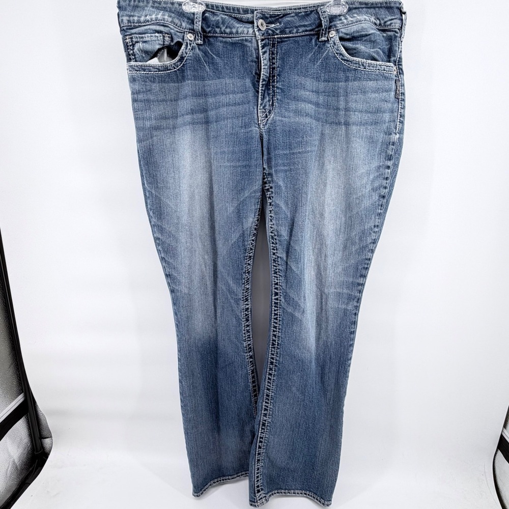 Silver Jeans Co Suki Mid Bootcut Jeans Women Size 22/34 Blue Medium Wash Stretch